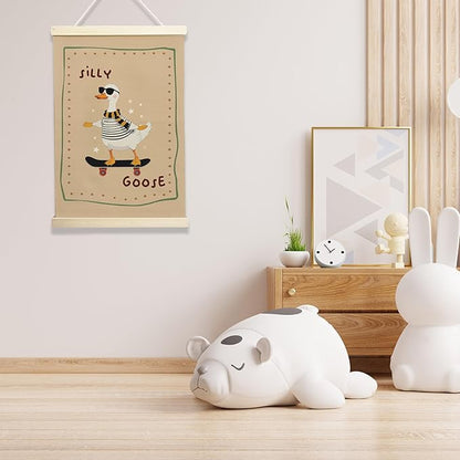 NQDWX Trendy Silly Goose Hanging Flag - Whimsical Animal Wall Decor for Kids Room, 12x17 Inch Playful Nursery Banner, Unique Gift for Teens & Goose Lovers. (147)