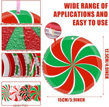Rtteri 30 Pieces Christmas Candy Yard Hanging 6 Inch Double Sided Lawn Decorations Outdoor Christmas Hanging Ornaments Plastic Outdoor Holiday Decorations for Xmas Tree Home Lawn Porch Yard Decor