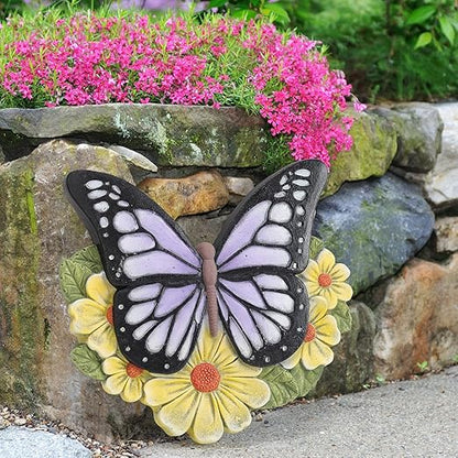 LIANTRAL 3 Pack Butterfly Garden Stepping Stones, Outdoor Decorative Stone for Garden Yard, Patio, Garden, Walkway, Outdoor and Indoor Home Decor