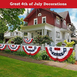 2x4 Ft American Pleated Fan Flag, Patriotic Half Fan Bunting Flag, Indoor Outdoor for Red White Blue USA 250th Anniversary 4th of July Decoration Patriotic Decor Memorial Day (Set of 5)