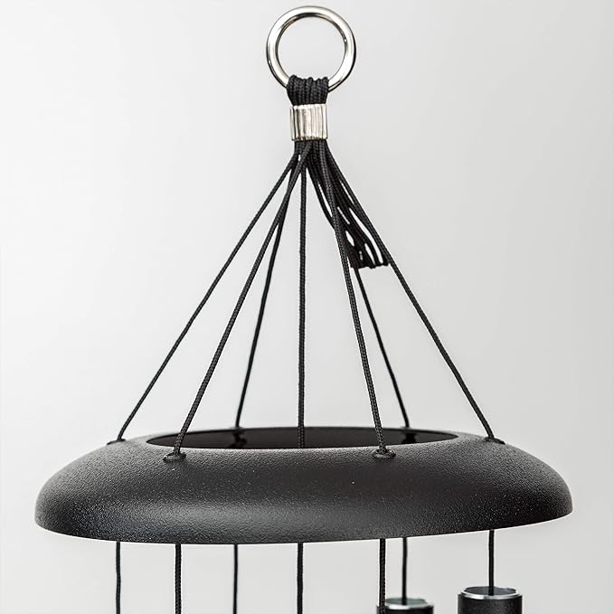 Corinthian Bells by Wind River - 27 inch Black Wind Chime for Patio, Backyard, Garden, and Outdoor Decor (Aluminum Chime) Made in The USA