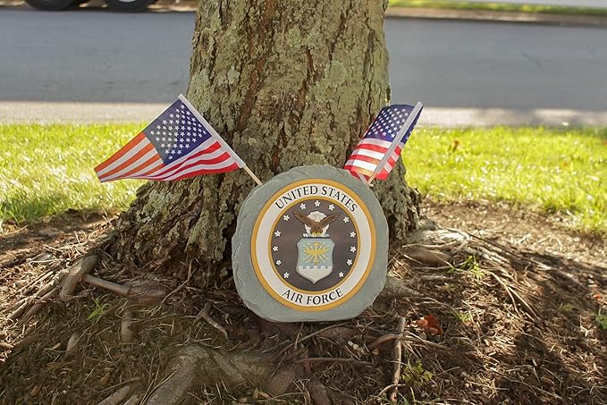 Red Carpet Studios Military Garden Stone with Flags, 10", United States Air Force