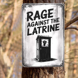 Rage Against The Latrine Toilet 8X12 Inches Metal Wall Decor For Bathroom,Vintage Gothic Boho Home & Wall Decor Aesthetic,Kitchen Signs & Room Aesthetic Poster For Farmhouse Garden Yard Patio