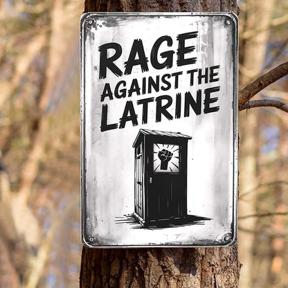 Rage Against The Latrine Toilet 8X12 Inches Metal Wall Decor For Bathroom,Vintage Gothic Boho Home & Wall Decor Aesthetic,Kitchen Signs & Room Aesthetic Poster For Farmhouse Garden Yard Patio
