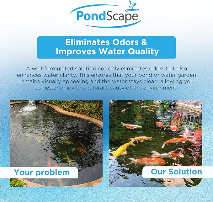 PondScape Sludge Assault Pond Cleaner – Pond Muck & Sludge Remover, Improves Water Clarity, Reduces Odors & Nitrates, Suitable for Koi, Fish & Aquatic Life – Treats 12,000 Gallons – 12 x 1oz Blocks