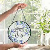 Nana Gifts Suncatchers Stained Glass Window Hanging, Blessed to Be Called Nana, Grandma Gifts for Mother's Day, Flower Sun Catchers Indoor Window Glass Wall Deco, 7.9x7.9in