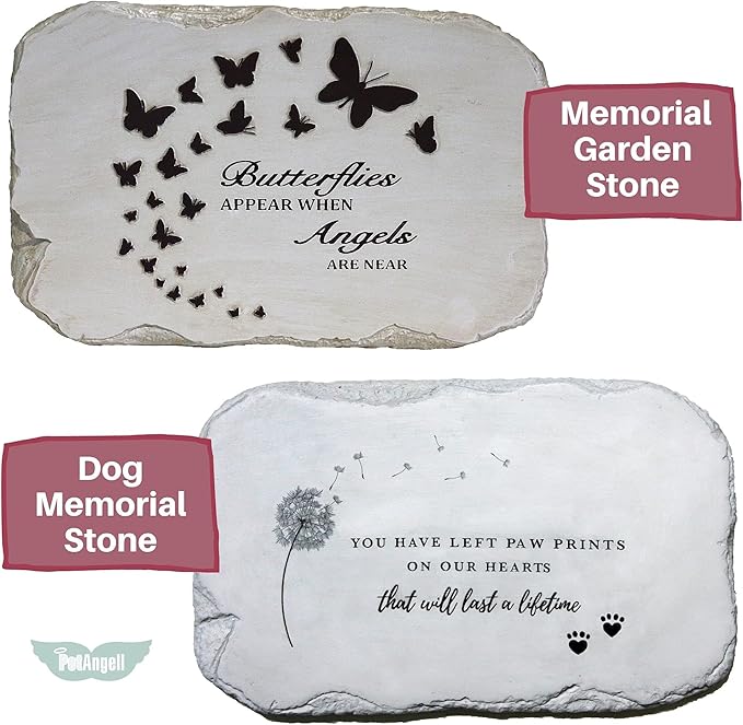 Memorial Stones for Loved Ones Outside - Memorial Garden Stones in Memory of Loved Ones Lost, Pet Memorial Stone, Garden Remembrance Stones - 10.5 x 7 x 0.5 inches, Waterproof Resin