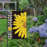 Welcome Garden Flag for Outside,Yellow Daisy Spring Garden Flag Yard Lawn Porch Flags for Outdoor Spring Decorations 12x18 Inch Double Sided