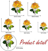 Rose Flower Acrylic Suncatcher, Flower Suncatchers for Window Hangings, Stained Glass Effect Garden Decor, Gift for Mother's Day, Mom, Grandma, Wife, Women