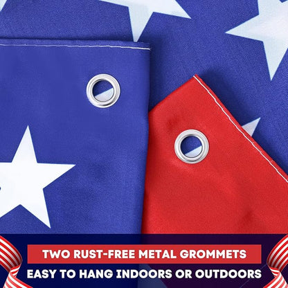 AVOIN colorlife Stars and Stripes US American Flag 3x5 FT Both Sides for Outside, 4th of July Patriotic Memorial Day Large House Flag Yard Outdoor Decoration