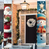 BlissYard Christmas Banner 12x71 Santa Claus Snowman Decorations Merry Christmas Porch Sign Christmas Door Banner Winter Hanging Banner Front Door Decor Outdoor Holiday Welcome Home Yard Entryway