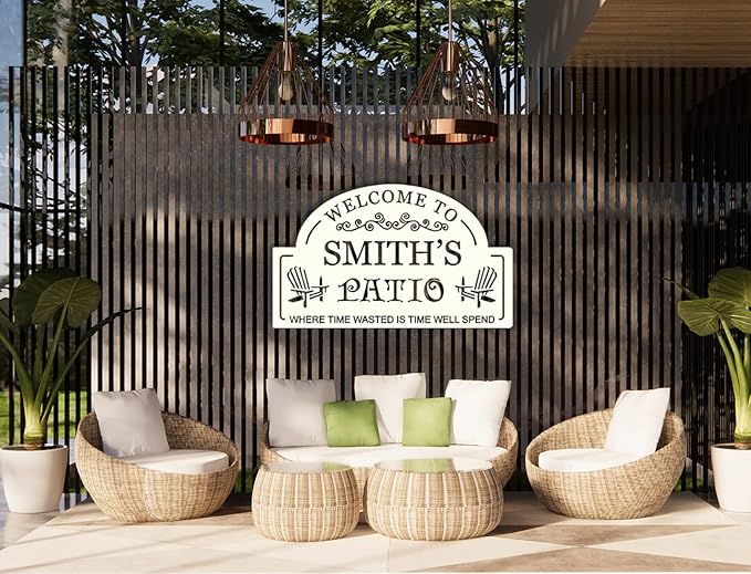 Personalized Metal Patio Sign, Welcome to Patio Wall Decor, Custom Outdoor Large Patio Signs, Personalized Outdoor Signs for Patio, Backyard Metal Sign, Housewarming Present