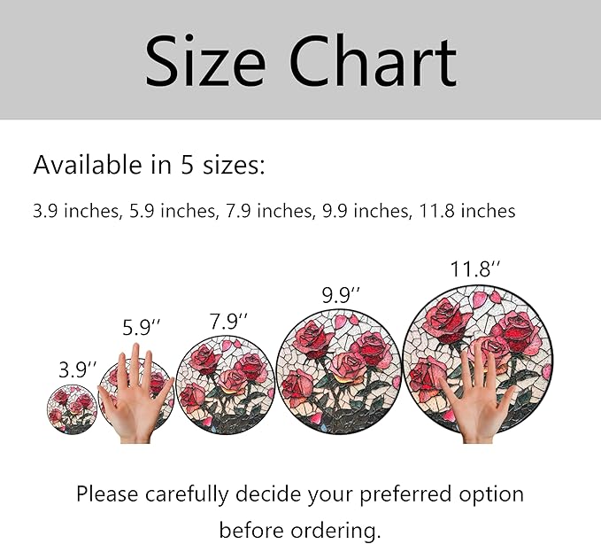 Pink Red Roses Stained Glass Window Hanging Suncatchers Valentine Roses Glass Panel Hangings Vintage Floral Window Decor Flowers Lovers Gift for Women Mom Spring Garden Nature Ornament 11.8inch
