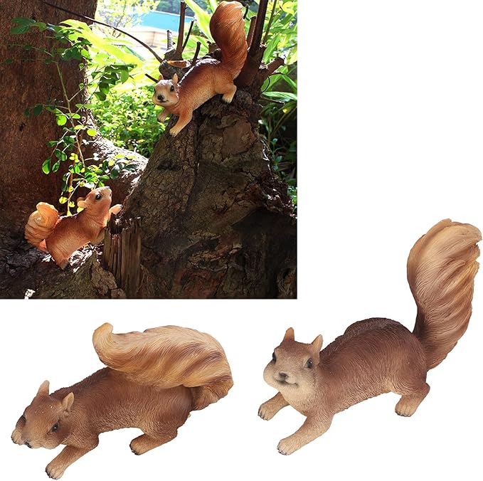 Jeanoko Animal Figurines, Resin Garden Statue, Exquisite Simulated Shape, Outdoor Decoration for Terrace, Backyards, Lawns, Patios