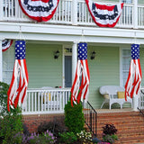 3 Pack 60 Inch Large American Flag Windsocks with Red White Blue Lights, 4th of July Decorations 250th Anniversary Patriotic USA Wind Sock for Outside Heavy Duty Memorial Day Yard Outdoor Decor