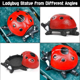 Cast Iron Ladybug Key Hider, Red Spare Keys Hiders for Outside, Animal Shaped Outdoor Hidden Keys Holder, Decorative Ladybug Statue Hide a Key Box for Indoor Garden Yard Patio Decor