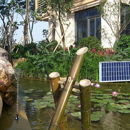 Bamboo Fountain Decor, Bird Bath Fountain, Solar Water Fountain, with Solar Water Fountain Pump, for Bird Bath, Fish Tank, Pond, Garden,D