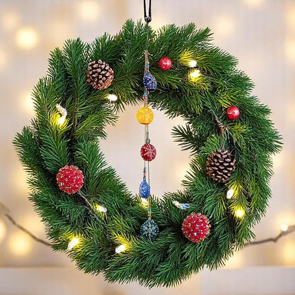 36" Hanging Metal Bells – Hand-Painted Rustic Wind Chime with 5 Large Cowbells on Jute Rope & Glass Beads – Vintage Door Hanging, Fireplace, Garden, Patio, Boho & Christmas Decor (Multi 36")