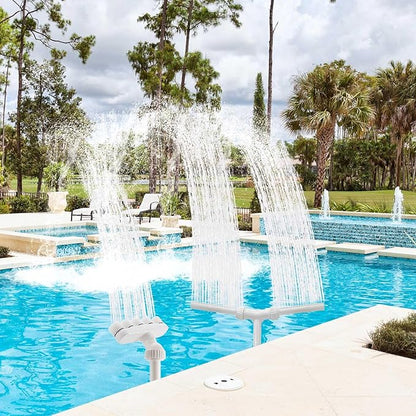 2-Pack Pool Fountain - Dual Spray + 5-Nozzle Water Fountains for Above and In-Ground Pools, 360° Adjustable Swimming Spa Accessories Decoration Summer Water Temperatures Cooling.
