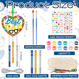 DoubleFill 30 Pack Wind Chime Kit Make You Own Father's Day Wind Chimes Crafts DIY Coloring Wooden Father's Day Art and Craft for Dad's Birthday Gifts Party Decoration Hanging Ornaments