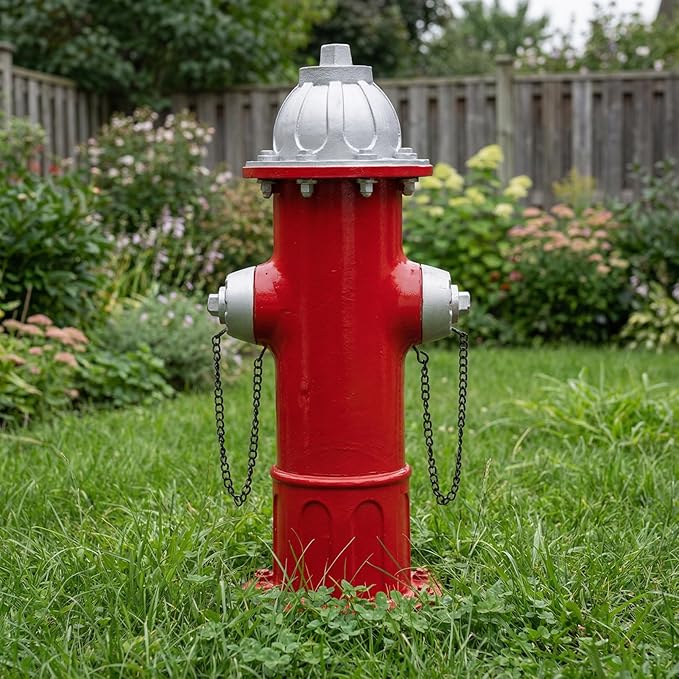 Fire Hydrant for Dogs to Pee On, Dog Fire Hydrant Pee Post Outdoor Statue for Yard Lawn Decor, Garden Sculpture Dog Porch Potty, 13.5" H × 5.9" L × 5.1" W (Retro)
