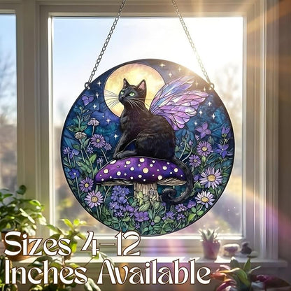 Acrylic Suncatcher Indoor Colorful Window Hanging Ornament Outdoor Sun Catcher Panel for Home Decor Car Garden Crystal Gift Floral Butterfly Acrylic Suncatcher