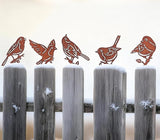 5PCS Rusty Birds Decoration, Outdoor Birds Wall Decor, Backyard Garden Decor for Outside, Rustic Yard Fence Decorations - Metal Yard Art, Birds Craft Sculptures and Statues Ornaments, Robins