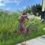 Metal Rooster Sculptures Christmas Ornament and Garden Yard Decor