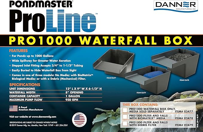 Danner Manufacturing, Inc., ProLine Pro1000 Pond Waterfall Box, 02477