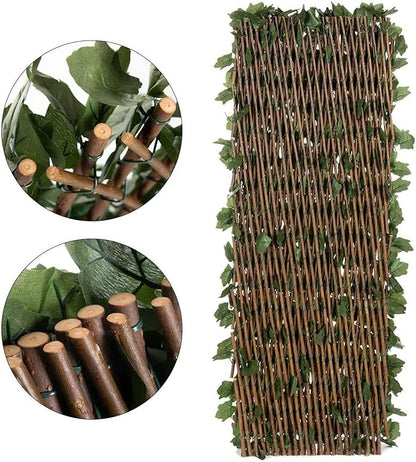 DOEWORKS Expandable Fence Privacy Screen for Balcony Patio Outdoor, 1PC Faux Ivy Fencing Panel for Backdrop Garden Backyard Home Decorations
