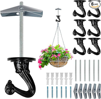 Aidoclip Ceiling Swag Hook Sets - Heavy Duty Hooks with Mounting Hardware for Hanging Plant, Ceiling or Extender Chains - Easy Install with Screws/Brackets