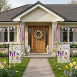 He Is Risen Easter Garden Flag 12x18 Inch Double Sided Outside flag, Jesus, Lamb, Cross, Bouquet of Lilies Yard Outdoor Easter Holiday Decoration