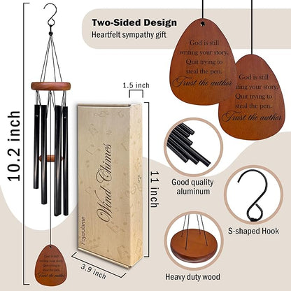 Christian Wind Chimes, Inspirational Sign Wind Chimes for Outside, Christian Religious Gifts for Friends Family Women Men, God is Still Writing Your Story Bible Verse Chime 26" Inches