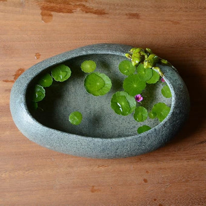 Top Collection Garden Frogs On Long Functional Stone Flower Pot Planter Figurine