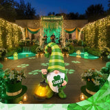 Retisee Solar St. Patrick's Day Garden Statue Resin Gnome Statue with Shamrock LED Lights Outdoor Lucky Solar Light Figurine Decoration for Yard Patio Lawn Gift for St. Patrick's Day Irish