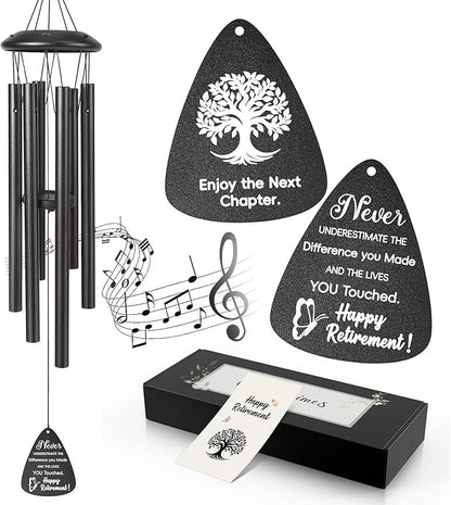 Retirement Gift for Woman Men, 25" Wind Chimes Retired Gifts, Leaving Farewell Gift for Coworker, Boss, Teacher, Nurses,Friends,Happy Retirement Gifts Ideas of Going Away Party Retirement Decorations