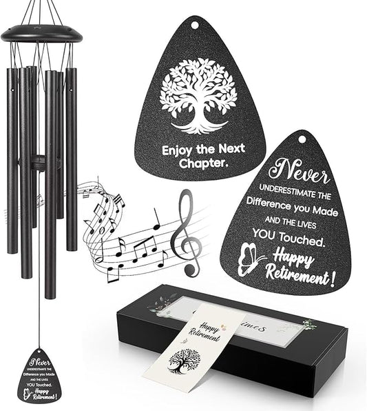 Retirement Gift for Woman Men, 25" Wind Chimes Retired Gifts, Leaving Farewell Gift for Coworker, Boss, Teacher, Nurses,Friends,Happy Retirement Gifts Ideas of Going Away Party Retirement Decorations