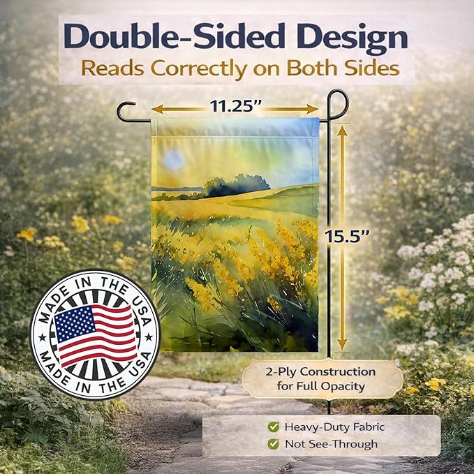 Caroline's Treasures Nebraska Goldenrod in Watercolor Garden Flag Mailbox Flag Decorative Yard Flag Banner Outside Patio Artwork Yard Flower Beds, Garden Size, Multicolor