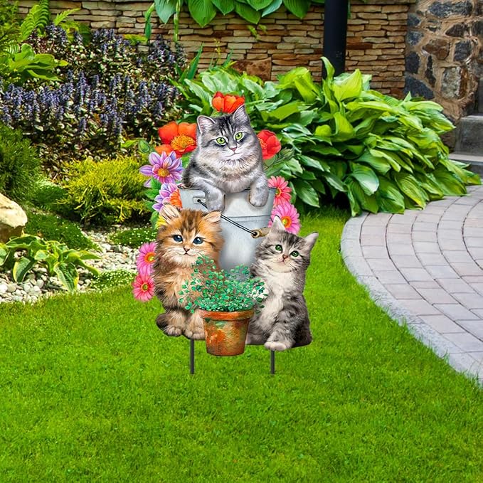 Briarwood Lane Garden Cats Metal Art