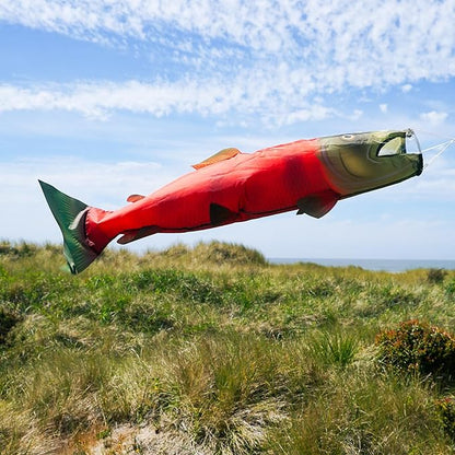 In the Breeze 5118 — Sockeye Salmon Fish Windsock-Hanging Outdoor Decoration, 48 inches