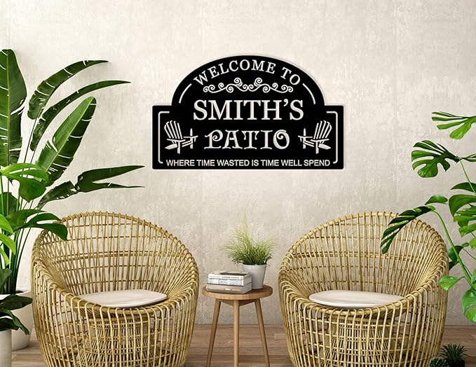 Personalized Metal Patio Sign, Welcome to Patio Wall Decor, Custom Outdoor Large Patio Signs, Personalized Outdoor Signs for Patio, Backyard Metal Sign, Housewarming Present