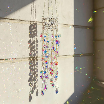 H&D HYALINE & DORA 19 Inch Garden Crystal Suncatchers Sun Catchers Indoor Window Gold-Plated Sun Catcher for Indoor Outdoor and Party Decor (Colorful)