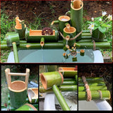 Bamboo Water Fountain Outdoor Water Fountain with Pump,Easy Install in Pond Or Garden,Handmade Smooth Natural Split-Resistant Bamboo,50Cm/19.7In