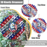 Sunflower American Flag Eagle Patriotic Wind Spinners Outdoor for Yard and Garden,12 Inch 3D Stainless Steel Metal Hanging Kinetic Wind Sculpture, Independence Day Decor Indoor Ar