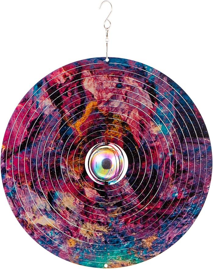 Galaxy Wind Spinners for Yard and Garden, Metal Ornaments for Garden Décor, Outdoor Wind Spinner, Galaxy Gifts, Outdoor Decoration, 12 inch Wall Décor by ISEO