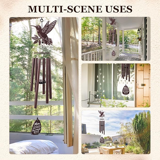 Aurahouse Mothers Day Birthday Gifts for Mom, 37'' Mom Wind Chimes, Christian Gifts for Moms, Mother Birthday Gift from Daughter Son, Religious Christmas Valentines Day Presents for Moms