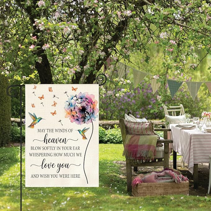 AVOIN colorlife Memorial Garden Flag 12x18 Inch Double Sided Outside, Inspirational Quote Remembrance Memorial Day Gravesite Yard Outdoor Decoration