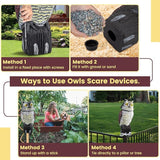 Fake Owl Decoys to Scare Birds Away, Waterproof 360° Rotating Head Hawks & Squirrel Deterrent, Garden Owl Decoy for Outdoor Yard Patio Pools