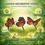 3PCS Garden Decorative Stakes Acrylic 3D Yard Art - Waterproof Patio Stake Decorations for Lawns and Pathways, Easy Install for Unique Outdoor Style