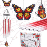 Butterfly Wind Chimes for Outside - Metal Windchimes Outdoors Patio Garden Yard Backyard Indoor Balcony Porch Hanging Decor Butterfies Birthday Gifts for Women Mom Grandma Wife Friends